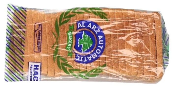 Sliced loaf in a printed bakery bag